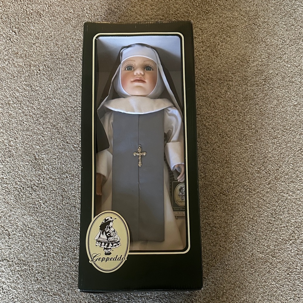 Vintage Geppeddo Sister Magdalena Porcelain doll.